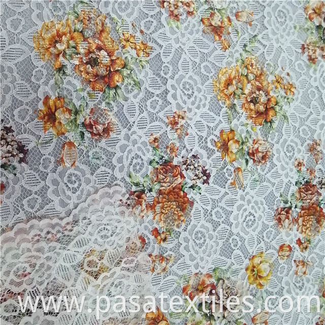 white clothing foil print lace fabric